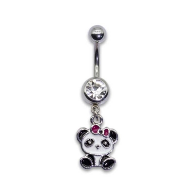 ODM OEM ювелирных изделий прошивками кнопки живота панды привесным серебряным покрытый цветом