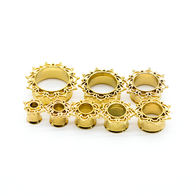 Тоннели беруш плоти золота шнуруют ювелирные изделия тела золота края 10mm прокалывая