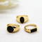 Черным кольцо серебра диаманта 925 камня покрытое золотом вокруг обруча 17mm для девушек