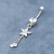 кнопка живота Tassel 12mm серебряная прокалывая вокруг ювелирных изделий тела нержавеющей стали диаманта 316